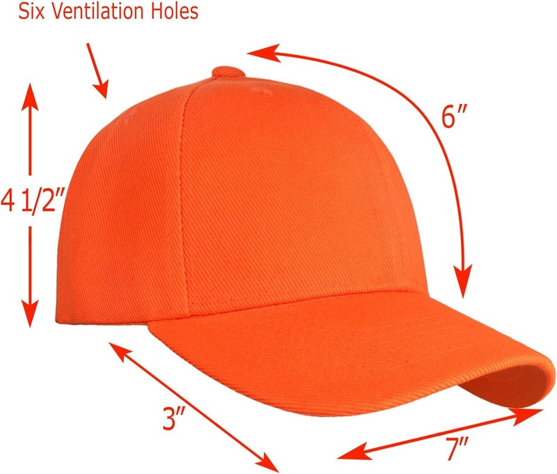 Falari Wholesale Bulk Lot 12-Pack Baseball Cap Adjustable Size Plain Blank Solid Color - Image 2